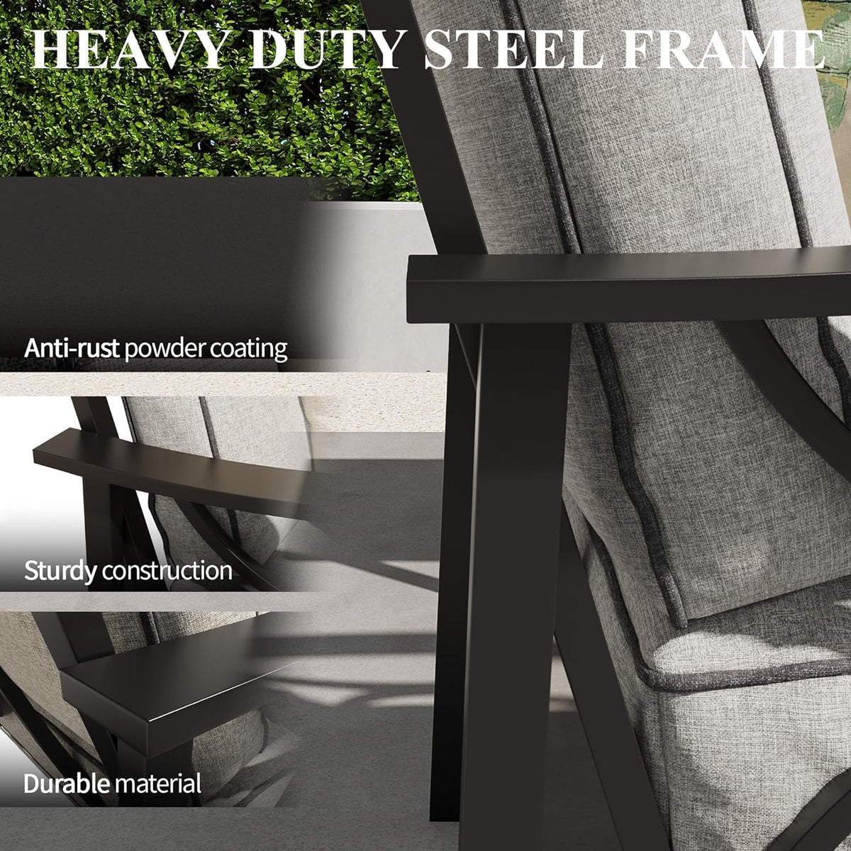 Royalcraft 5-Piece Steel Outdoor Conversation Sets with Coffe Table, Grey/Coffee