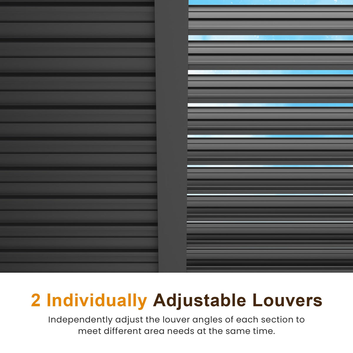 May in Color 10'x12' Adjustable Louvered Pergola, Metal Hardtop Pergola with Adjustable Roof for Patio, Heavy-Duty Aluminum Outdoor Pergola, Deck, Garden, Yard, Black