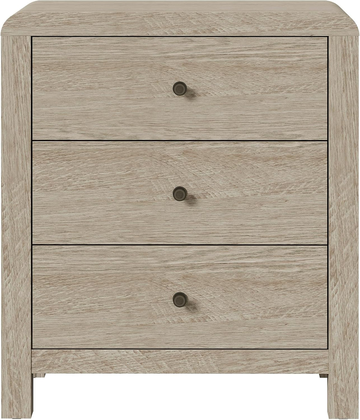 Royalcraft 3 Drawer Dresser, Modern Chest of Drawers with Rounded Table Corners, Wooden Closet Dresser Nightstand Side Table with Ample Storage Space for Bedroom, Living Room, Entryway, Natural Wood