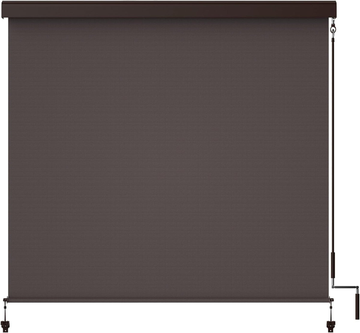 Royalcraft 4' x 6' Crank Operated Brown Roller Sun Shade, 95% UV Block