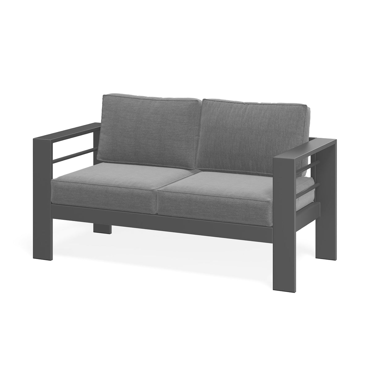 ROYALCRAFT Patio Furniture Metal Loveseat, Metal Outdoor Chairs with Upgraded Cushions, All-weather Outdoor 2 Seats Sofa Couch for Balcony, Garden, Deck, Backyard, Beige