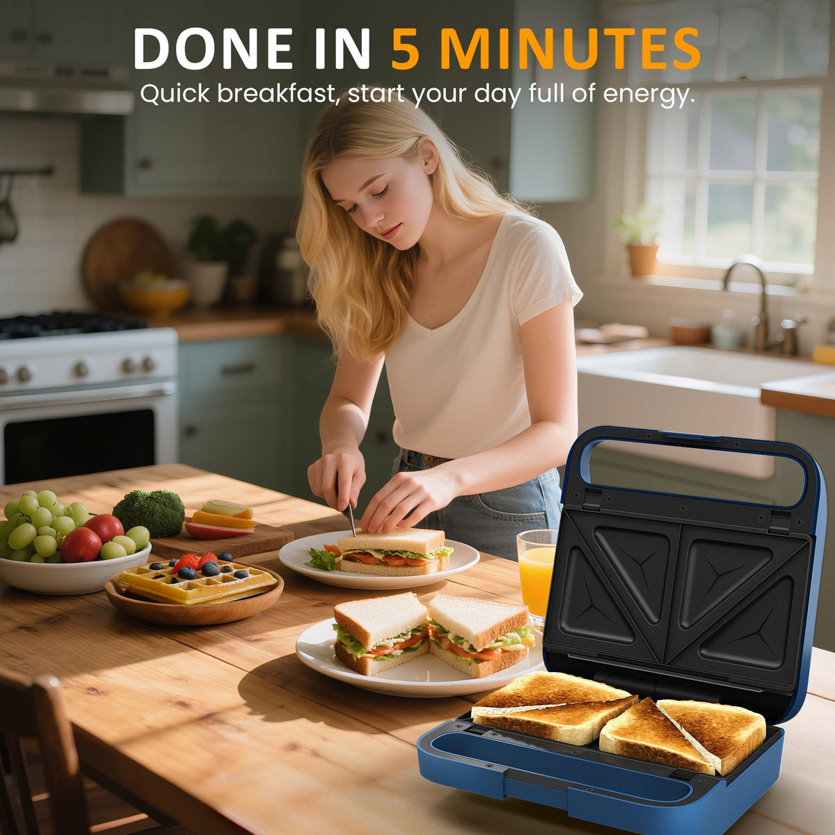 Royalcraft Multi-Function 3-in-1 Sandwich & Waffle Maker