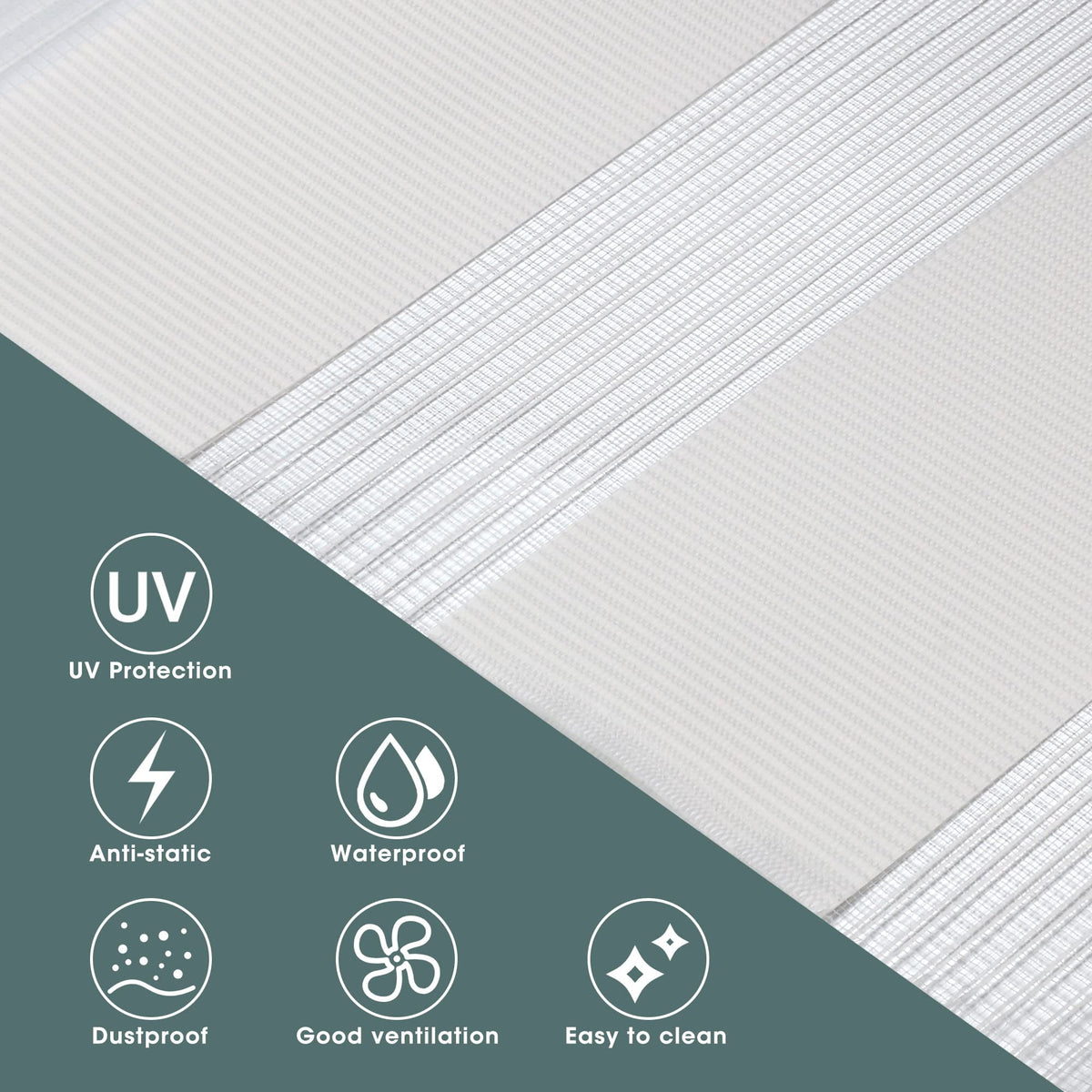 Royalcraft Cordless Zebra Blinds for Windows, Layer Zebra Roller Shades Blinds for Windows, Sheer or Privacy Light Control, Day and Night Window Shades for Living Rome, Office