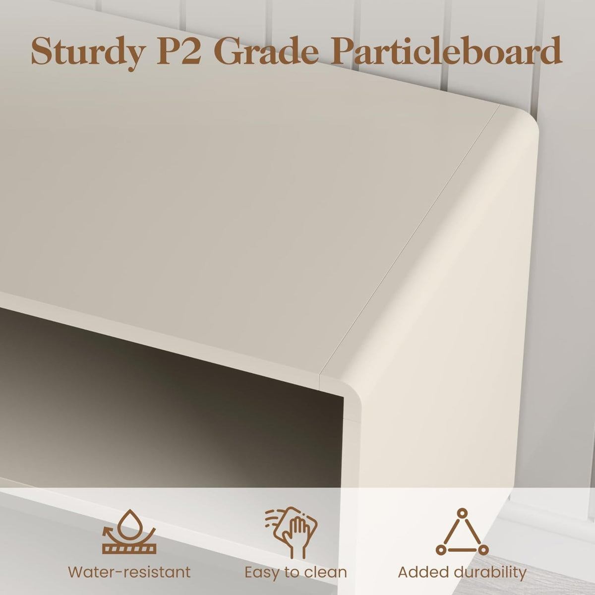 Superjoe 70" Large TV Stand with Storage and Led Lights, Console Table with 3 Drawers, TV Entertainment Center for up to 75" Television, Wood TV Media Cabinet for Living Room Bedroom, Beige & Walnut