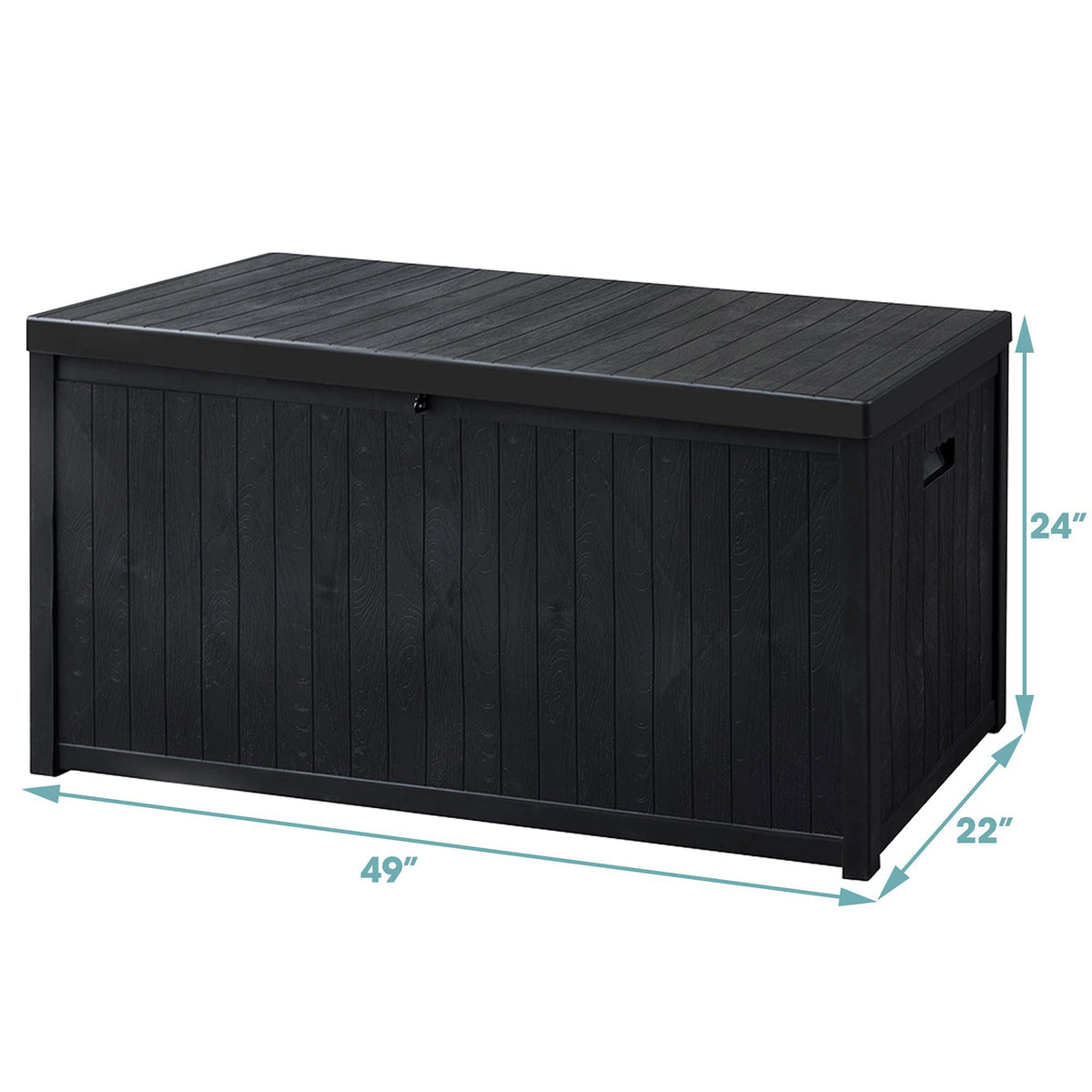 Royalcraft Outdoor Storage Box, 140 Gallon Grey PE Wicker Patio Storage Bin Patio Deck Boxes with Waterproof Inner