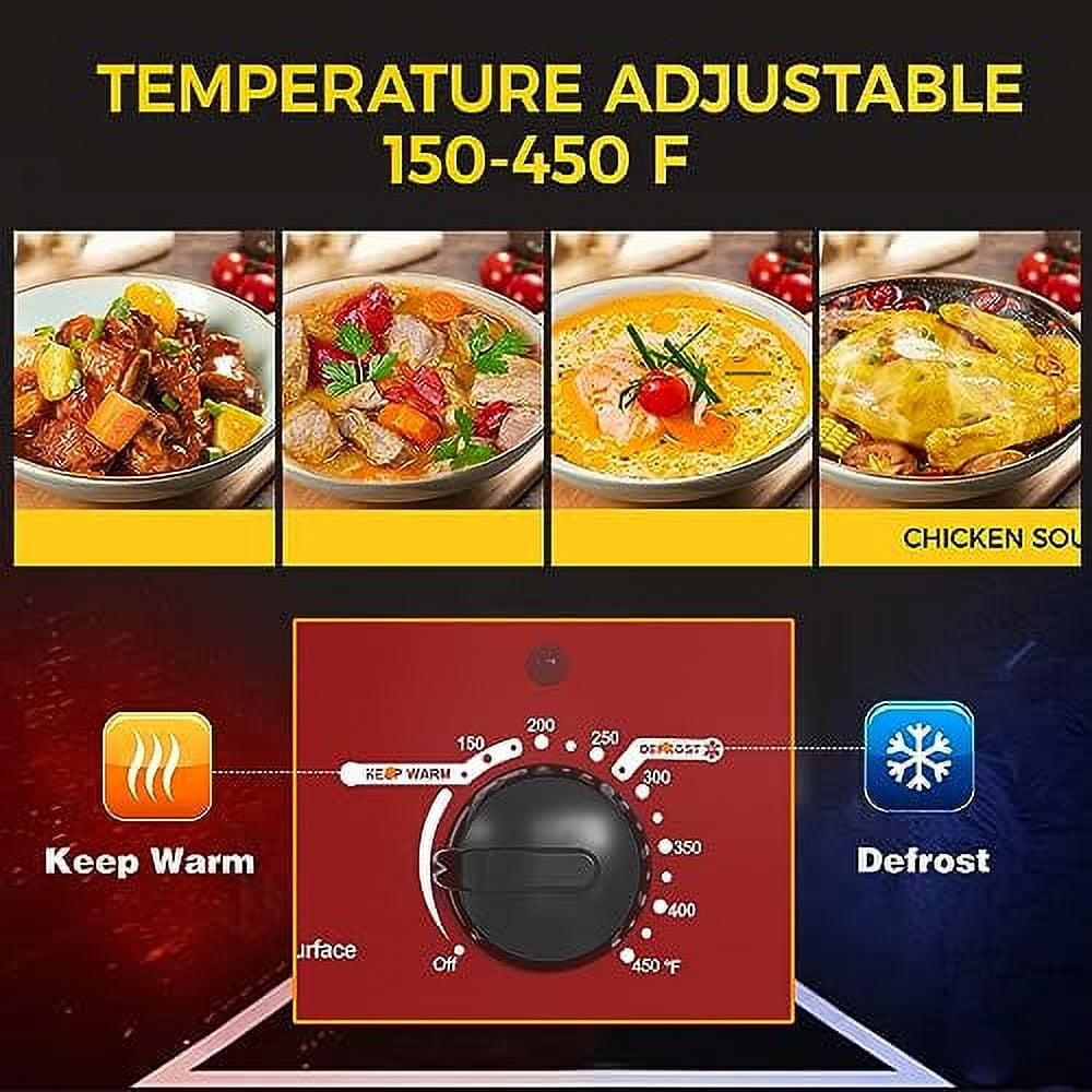 Royalcraft 26 Quart Electric Turkey Roaster Oven with Visible & Self-Basting Lid, Stainless Steel,Black