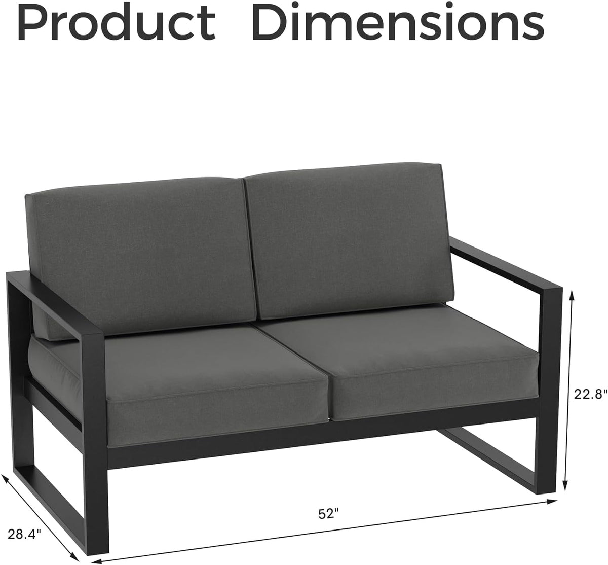 Royalcraft Aluminum Patio Furniture Set, All-Weather 7 Pieces Outdoor Couch Conversation Set Modern Metal Outdoor Sectional Sofa with Ottomans and Coffee Table