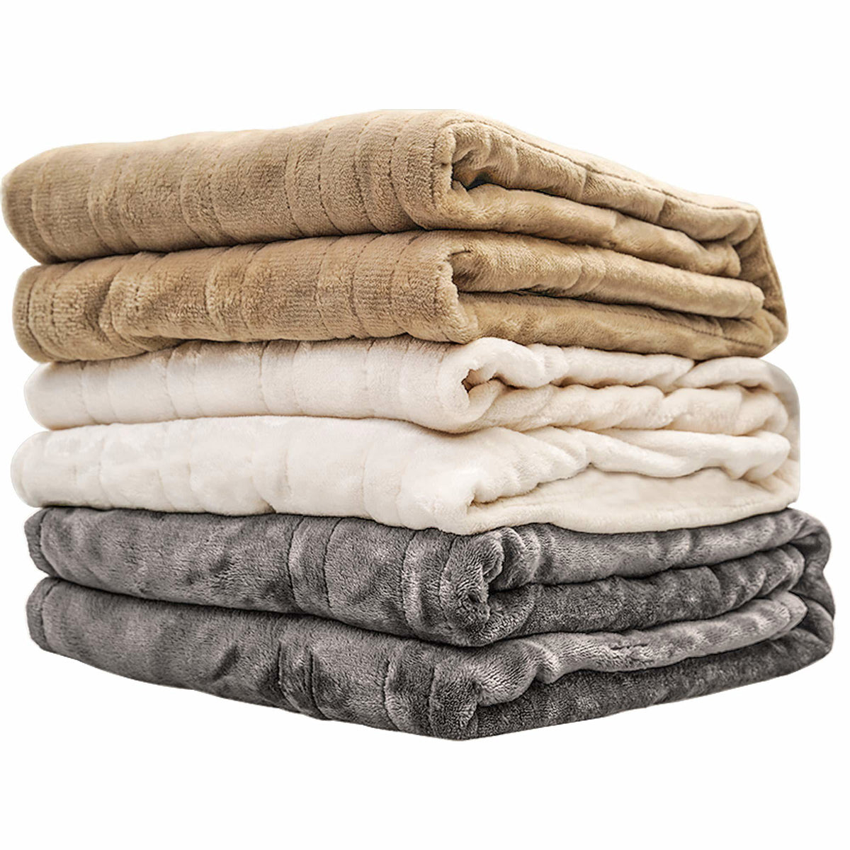 Royalcraft 50" x 60" Electric Blankets Heated Throw Soft Flannel Heating Blanket with 4 Hours Auto Off, 5 Years Warranty, ETL Certified, Machine Washable, Grey