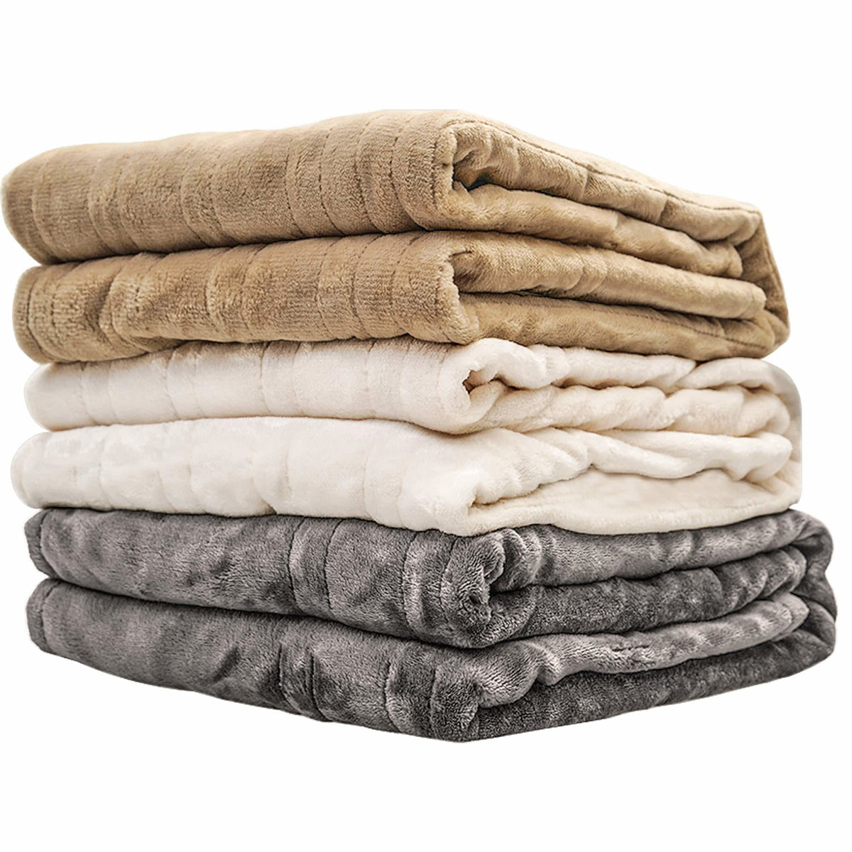 Royalcraft Heated Blanket Throw, Electric Blanket Throw 50" x 60", Double-Layer Flannel with 4 Heating Settings, 4 Hours Auto Off, Machine Washable, Grey