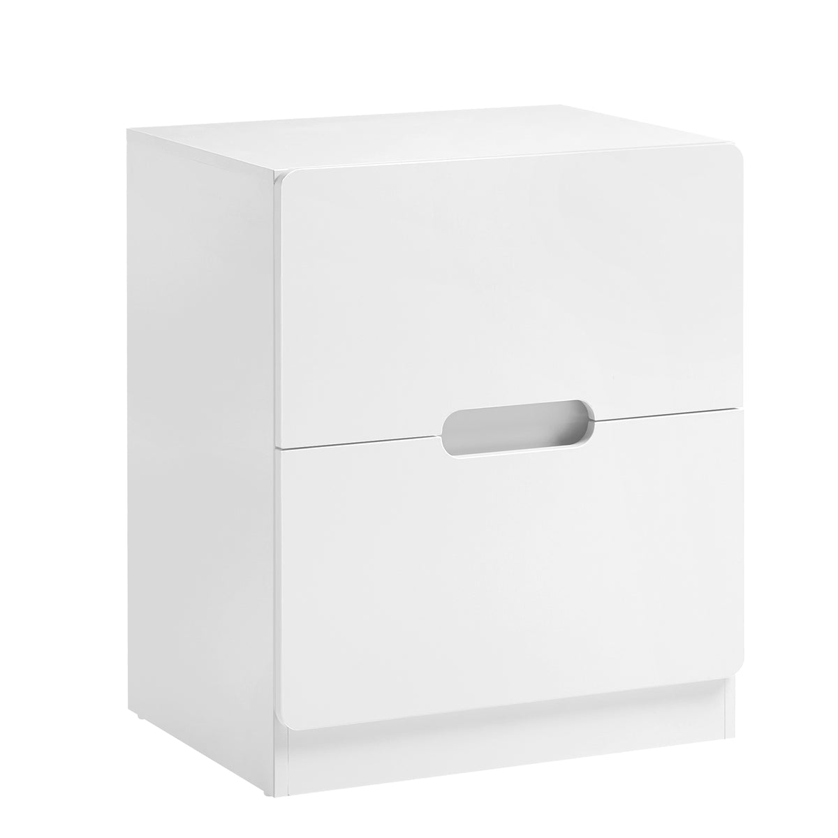 RoyalCraft 2 Drawer Nightstand, Modern Bedside Table with Handless Design, Wood Side Table for Bedroom, Living Room, Hallway