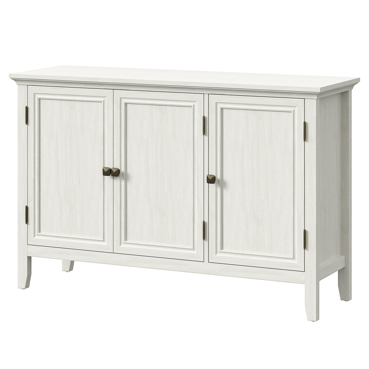 Royalcraft 3-Door Buffet Cabinet with Storage, Bohemian Sideboard with Adjustable Shelves, Wood Credenza Cabinet, Console Table for Bedroom, Living Room, Dining Room, Hallway, Grayish-White