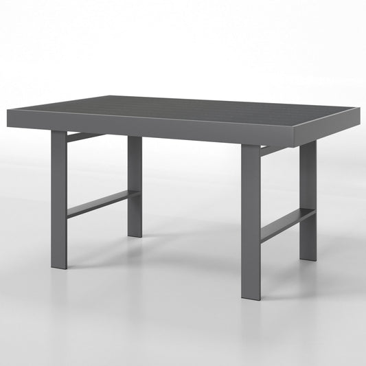 Superjoe 51" Aluminum Durable Outdoor Dining Table, Gray