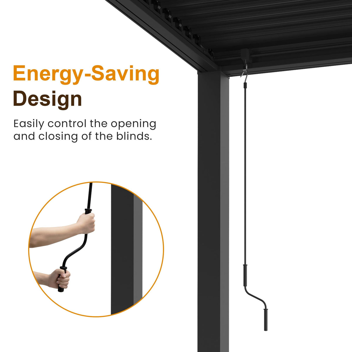 RoyalCraft 10'x12' Adjustable Louvered Pergola, Metal Hardtop Pergola with Adjustable Roof for Patio, Heavy-Duty Aluminum Outdoor Pergola, Deck, Garden, Yard, Black