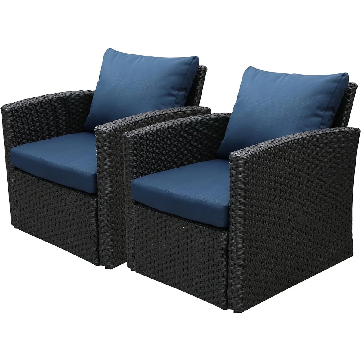 Royalcraft 2 Piece Patio Wicker Armchairs, All Weather Outdoor Rattan Chair Patio Furniture Set