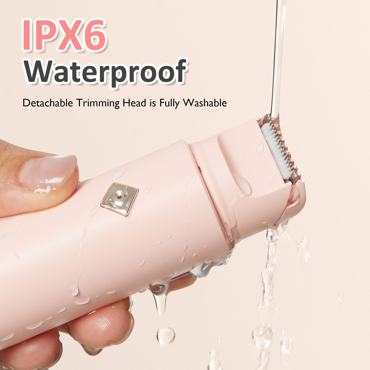Royalcraft Versatile 2-in-1 Electric Bikini Trimmer for Women: Waterproof Pubic Razor for Face Body Bikini Underarm Leg Arm, Pink