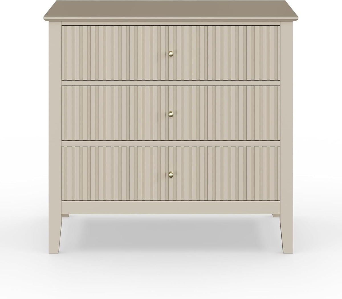 Mayincolor Large Fluted 3 Drawer Dresser set of 2, Wide Chest of Drawers with Modern Nightstand Cabinet Wood Dresser with Spacious Storage for Bedroom,Living Room,Beige