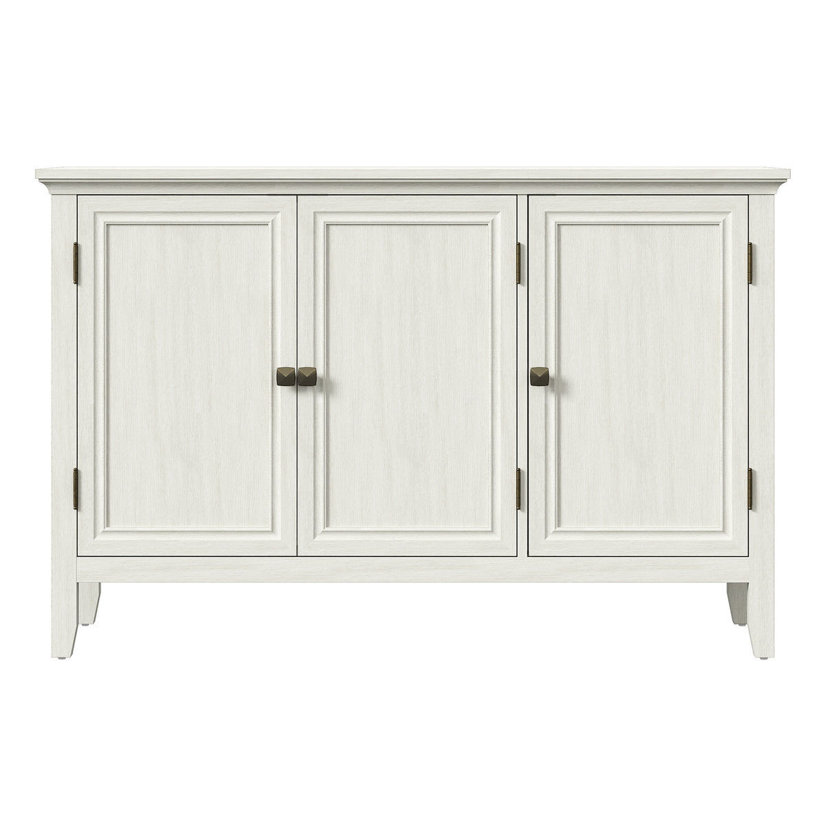 Royalcraft 3-Door Buffet Cabinet with Storage, Bohemian Sideboard with Adjustable Shelves, Wood Credenza Cabinet, Console Table for Bedroom, Living Room, Dining Room, Hallway, Grayish-White