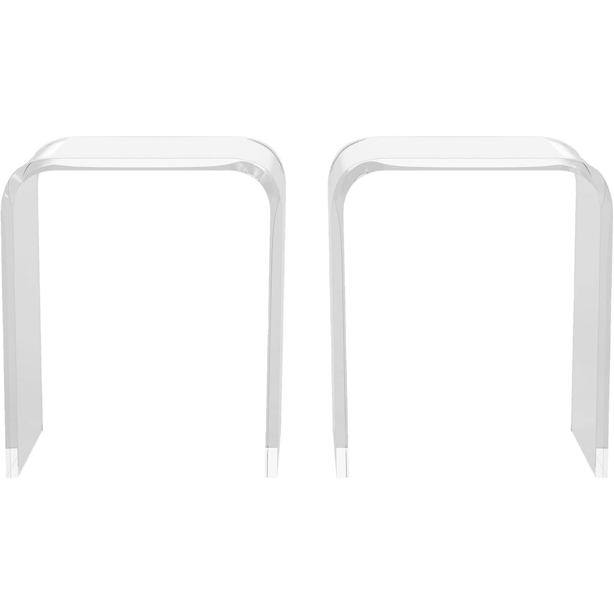 CozyHome Acrylic End Table, Contemporary Square Nightstand and Side Table, Clear Lucite Coffee Table with Waterfall Edges for Small Living Room, Bathroom, Bedroom and Office£¬2 Pcs