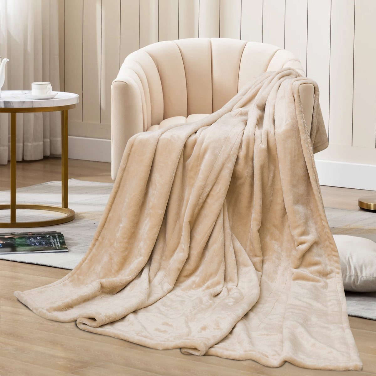Royalcraft 50" x 60" Electric Blankets Heated Throw Soft Flannel Heating Blanket with 4 Hours Auto Off, 5 Years Warranty, ETL Certified, Machine Washable, Grey