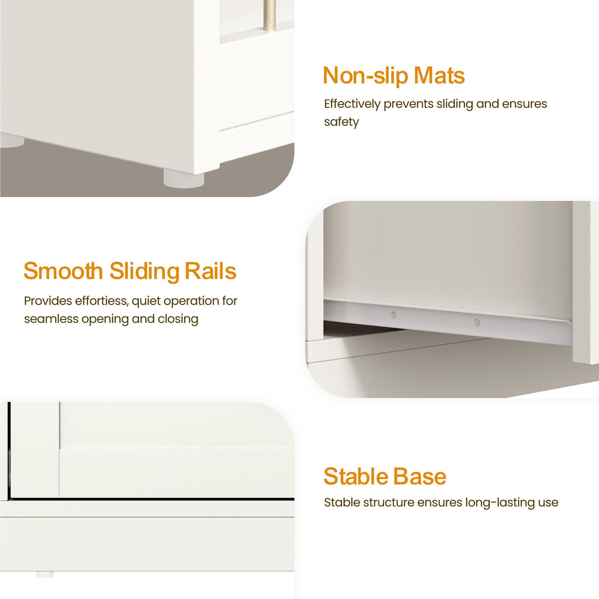 CozyHome Makeup Vanity Desk with 6 Drawers, Extendable corner Vanity Table and Dresser Combo with 3 Side Shelves, Wood Dressing Table for Bedroom, Dressing Room, White