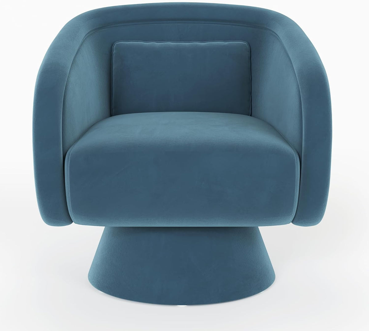 Superjoe Swivel Barrel Chair,360 Degree Swivel Accent Chair, Modern Round Chair with Pillow, Comfy Fabric Living Room Chairs for Bedroom, Office, Blue