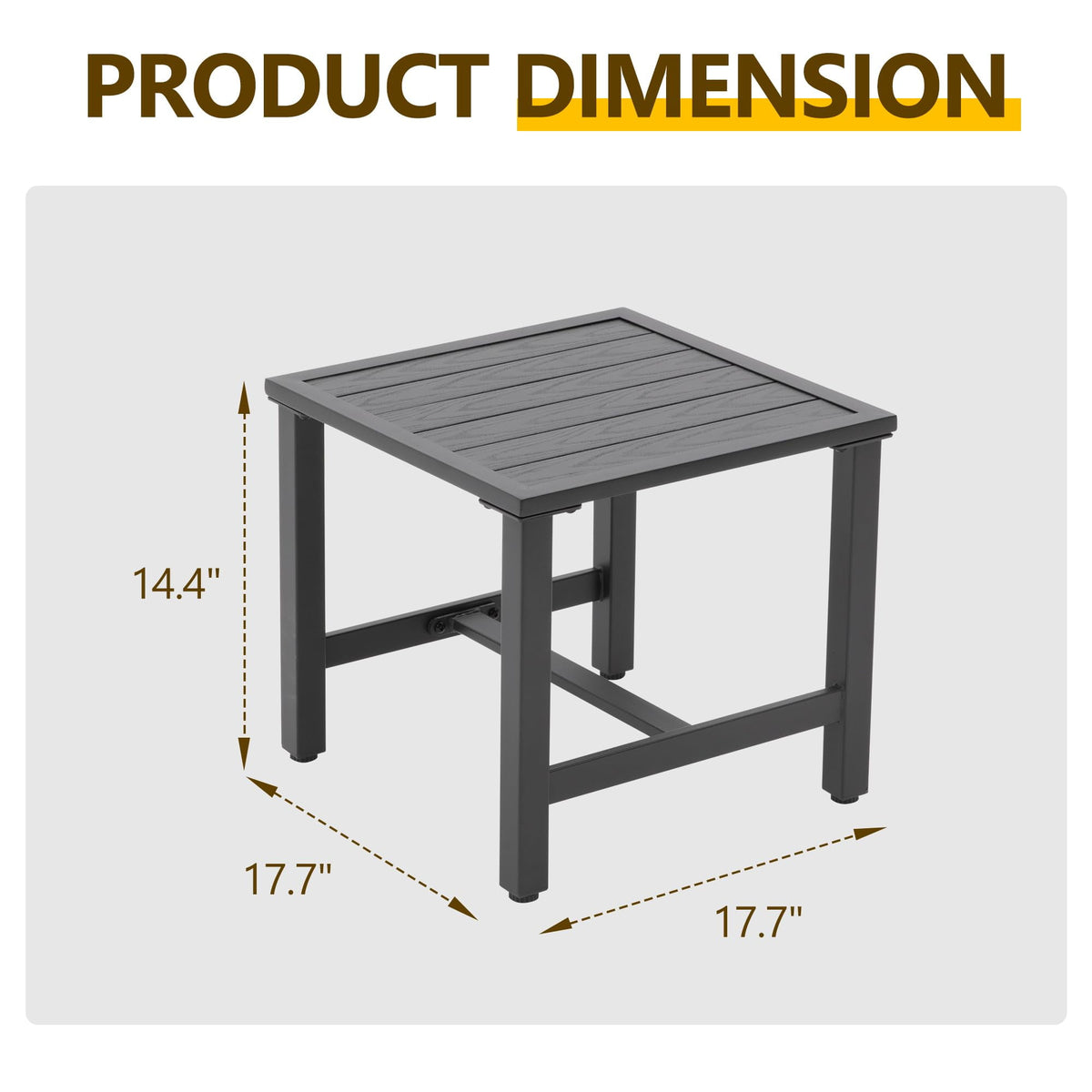 Royalcraft 3 Pieces Patio Bistro Set with Swivel Chair and Small Side Table, All Weather Rattan Chairs with Water-Resistant Cushions & Metal Frame, Outdoor Rocking Chairs, Grey