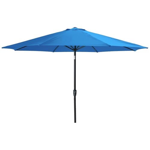 Mayincolor Large Outdoor Patio Umbrella with Push Button Tilt/Crank, Patio Table Umbrella with 8 Sturdy Ribs, 11 ft Outdoor Umbrella for Backyard, Pool, Deck, Market, Dark Blue