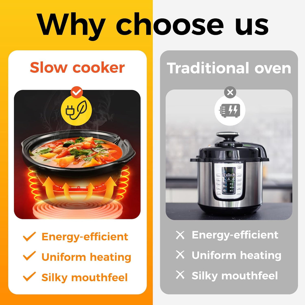 Royalcraft Double Slow Cooker,2 Pot Small Mini Crock Buffet Servers and Warmer,Dual Pot Oval Manual Slow Cooker with Adjustable Temp Removable Ceramic Pot,Stainless Steel, Total 2.5 Quarts Black