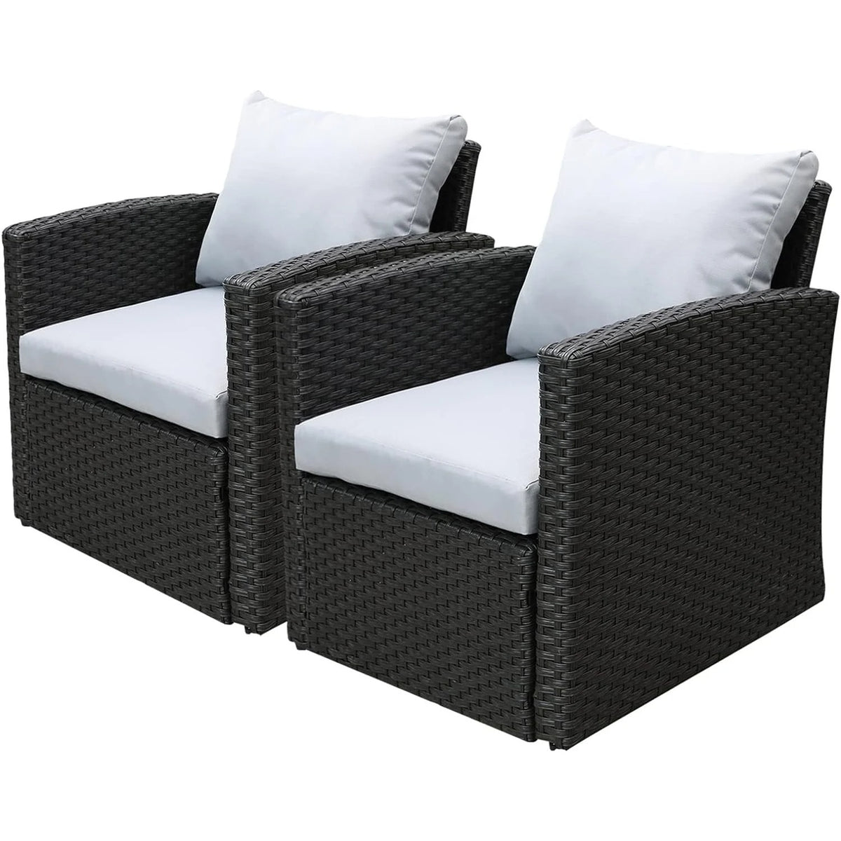 Royalcraft 2 Piece Patio Wicker Armchairs, All Weather Outdoor Rattan Chair Patio Furniture Set