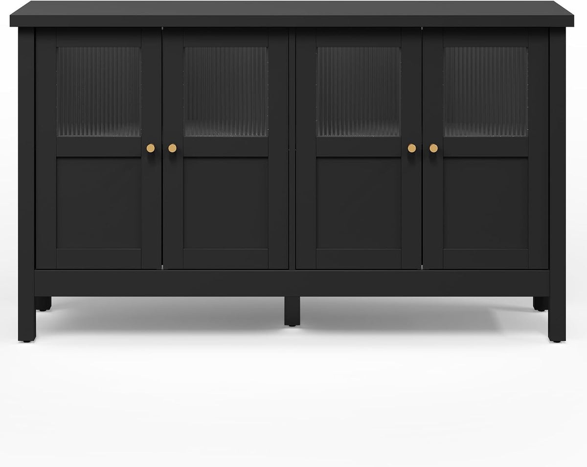 RoyalCraft Sideboard Buffet Cabinet with Storage, 55'' Storage Cabinet with Acrylic Accents, Accent Cabinet with Adjustable Shelves, Wood Credenza for Living Room, Dining Room, Entryway