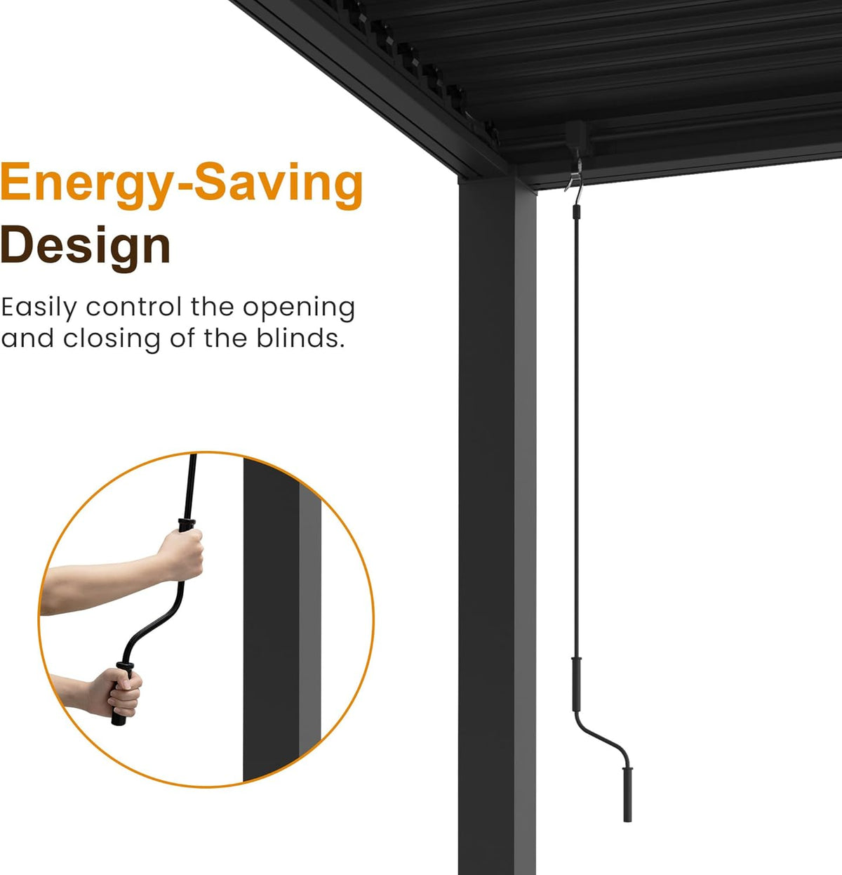 RoyalCraft Adjustable Rainproof and Gutter System, Metal Hardtop Gazebo for Patio, Deck, Garden, Yard, Black