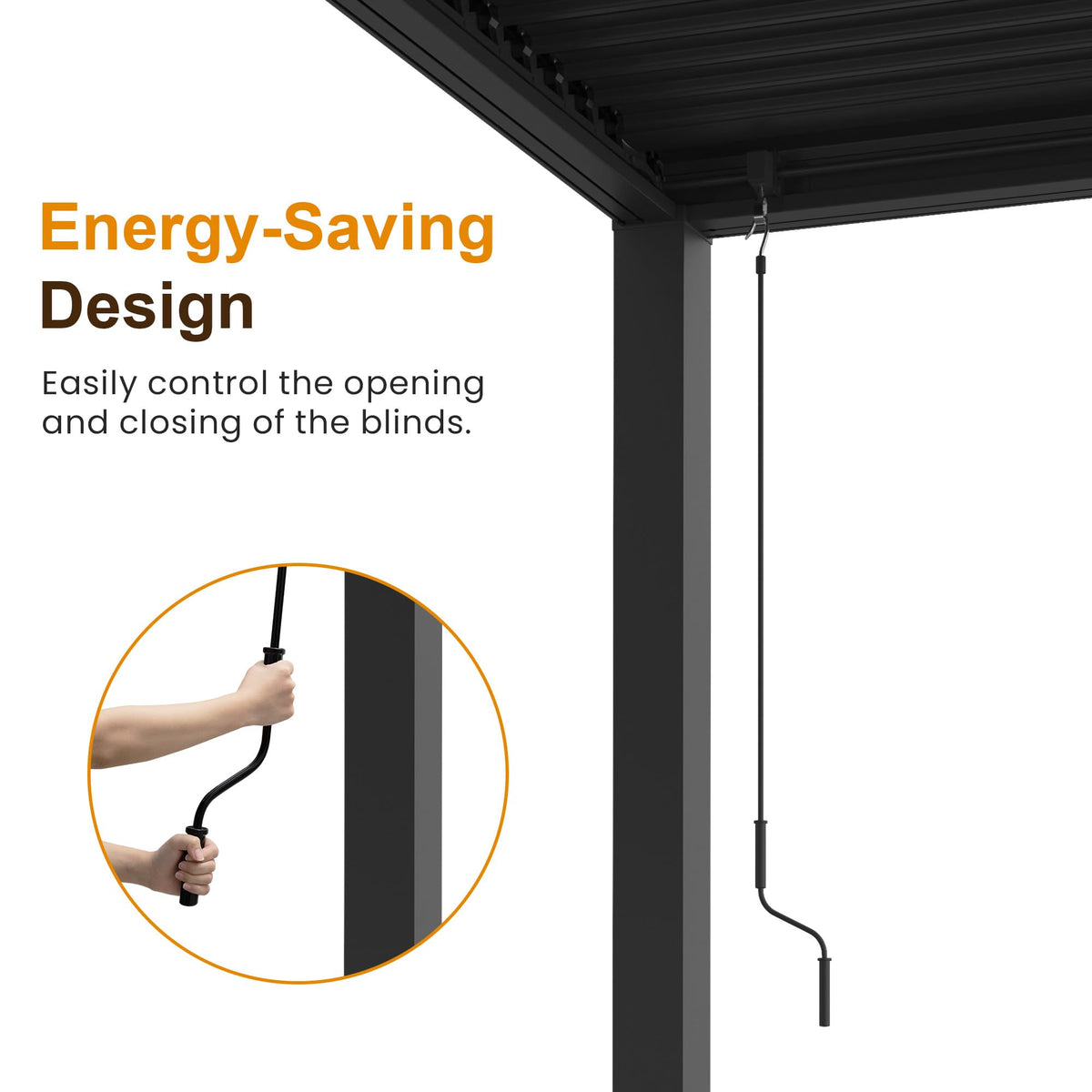 May in Color 10'x12' Adjustable Louvered Pergola, Metal Hardtop Pergola with Adjustable Roof for Patio, Heavy-Duty Aluminum Outdoor Pergola, Deck, Garden, Yard, Black