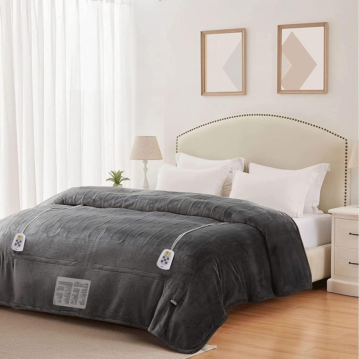 RoyalCraft Heated Blanket King Size with Dual Control, Fast Heating Throw with 10 Heating Levels & 0.5-12 Hour Auto-Off, ETL Certified, Machine Washable, 5 Year Warranty