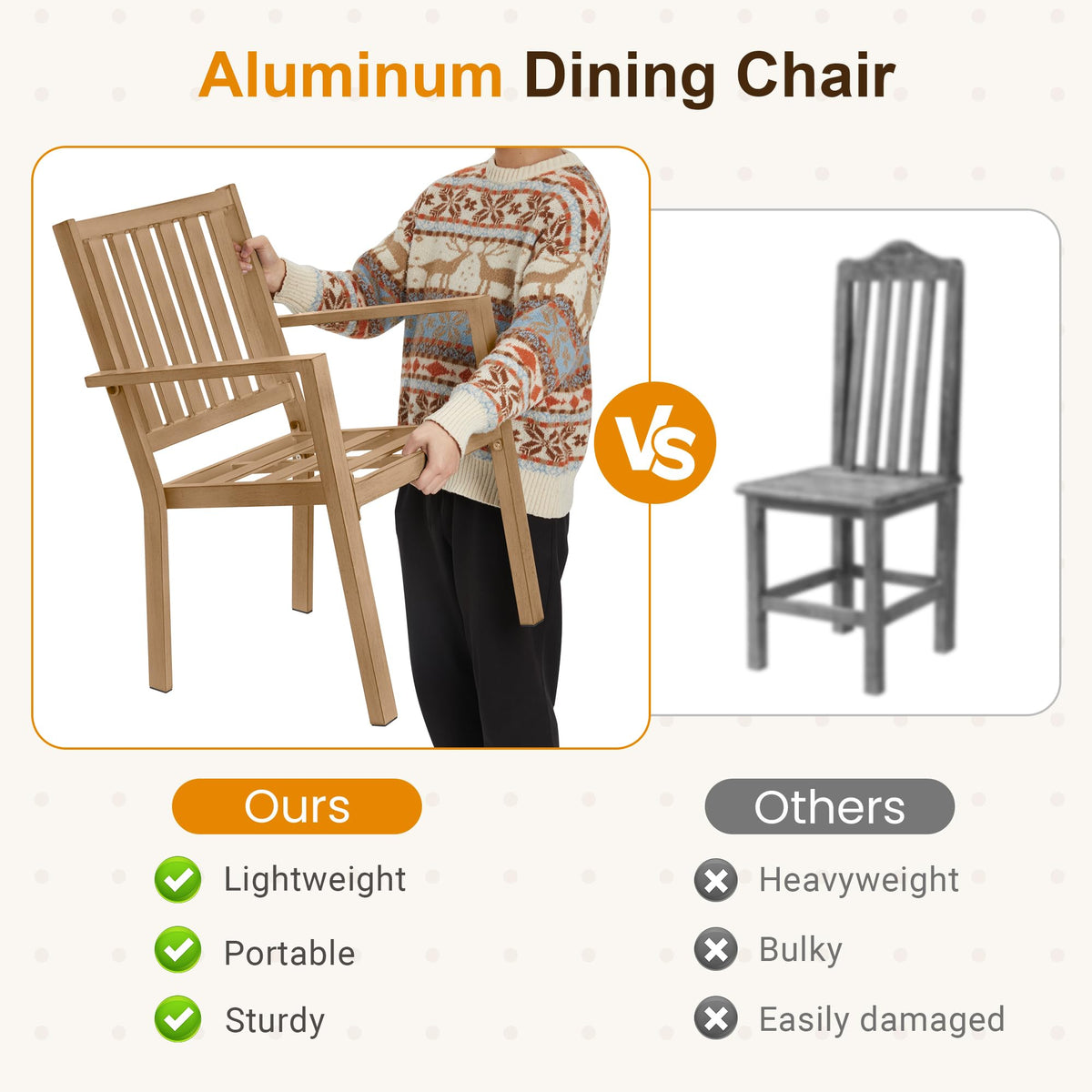 May in Color Aluminum 6 Pieces Patio Dining Sets, Outdoor Dining Table with 4 Chairs and Bench, Outdoor Patio Dining Furniture Set with Removable Cushion for Lawn, Garden, Backyard, Brown