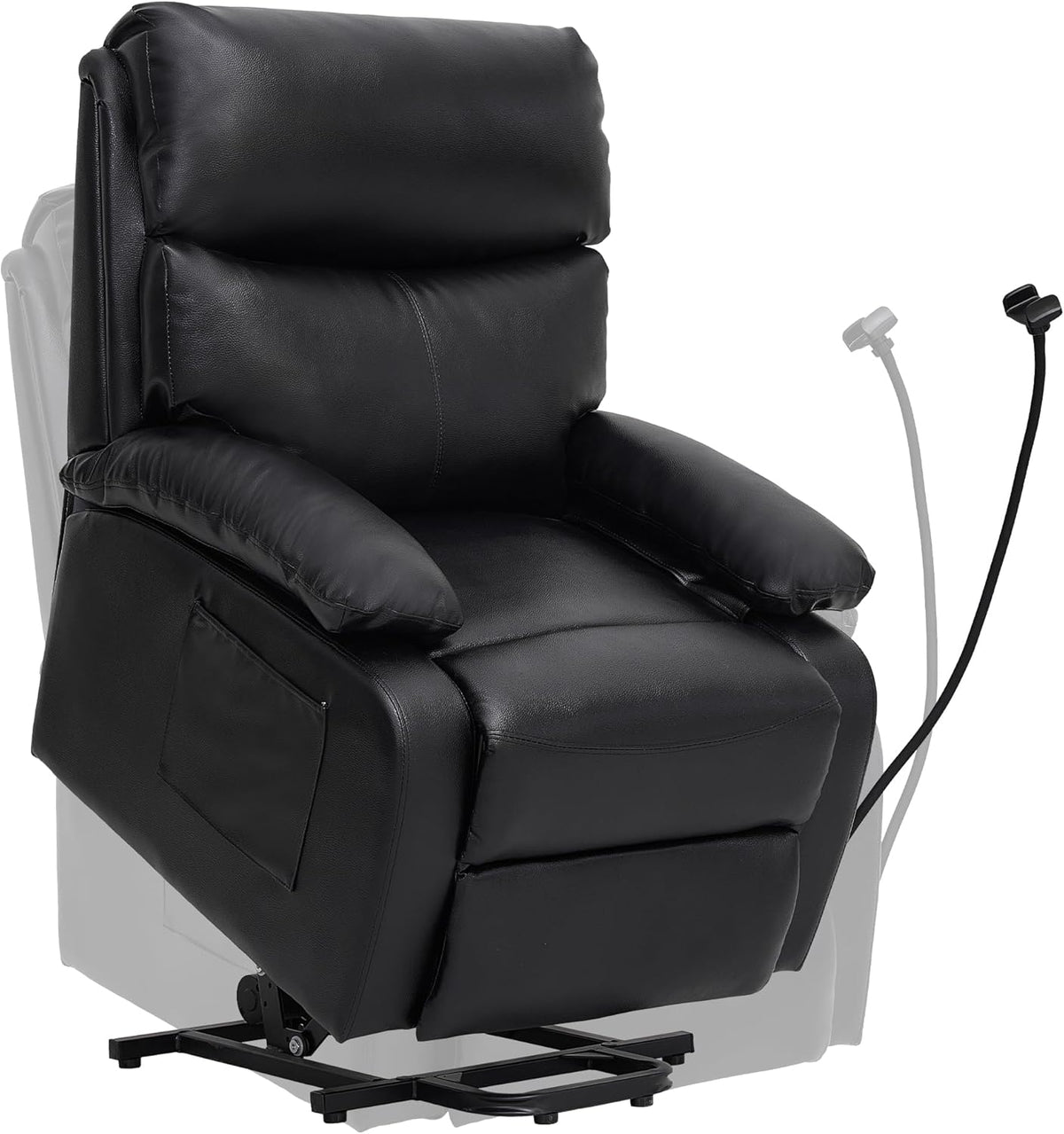 Electric Lift Recliner, Power Lift Recliner Chair with Waterproof Fabric, Lift Chair with Side Pocket and Remote Control, Easy to Operate