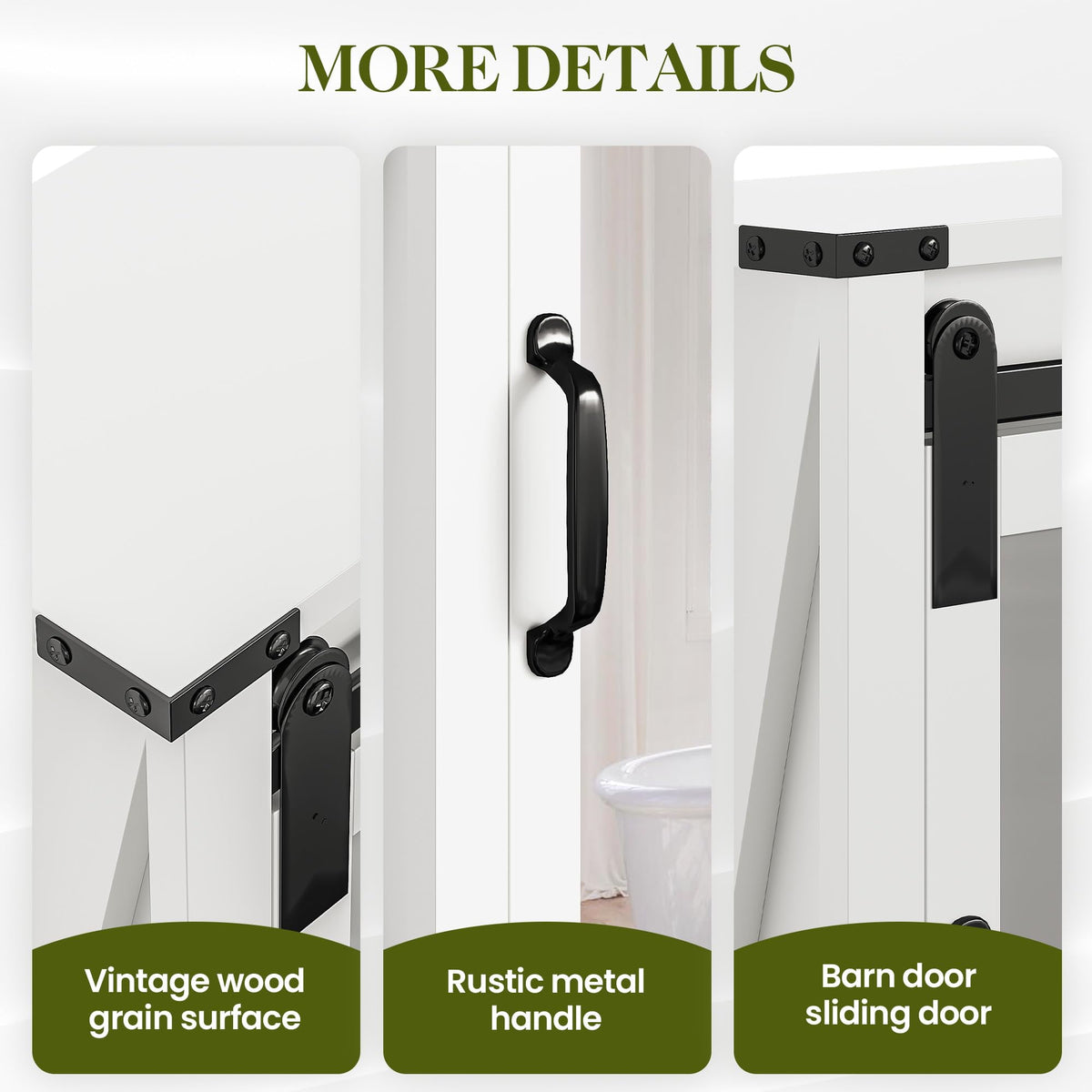 RoyalCraft 28in Bathroom Cabinet Wall Mount with Sliding Mirror Door, Over The Toilet Storage Cabinet, Farmhouse Medicine Cabinet with Shelves and Towel Bar for Living Room, 28" W x 29" H, White