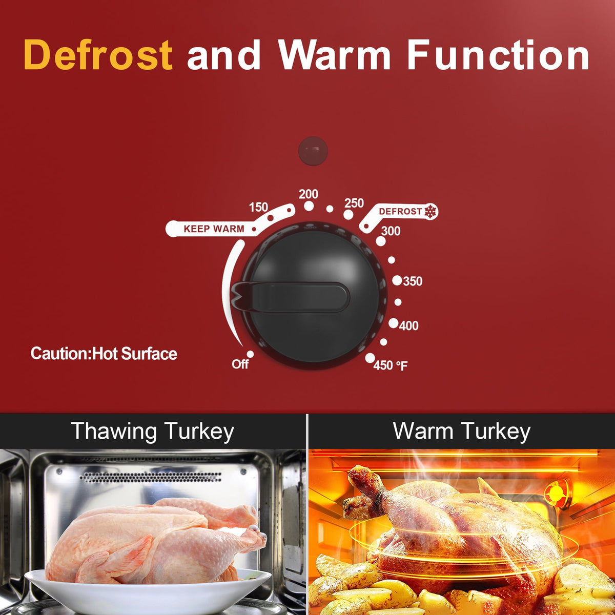 Electric Roaster,20 Quart Roasting Oven with Self-Basting Lid Removable Pan,Turkey Roaster Oven with 150 to 450F Temperature Control Cool-Touch Handles,Black