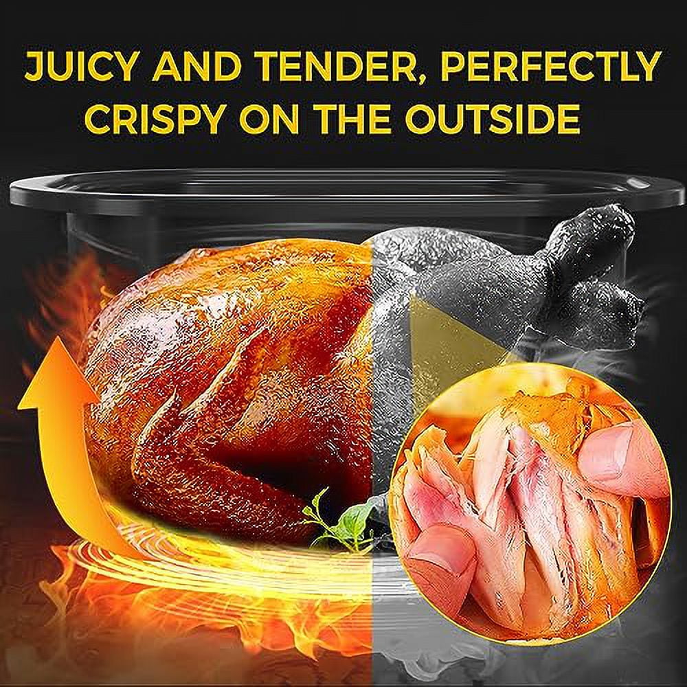 RoyalCraft 24 Quart Electric Roaster Oven with Visible & Self-Basting Lid, Stainless Steel, Silver