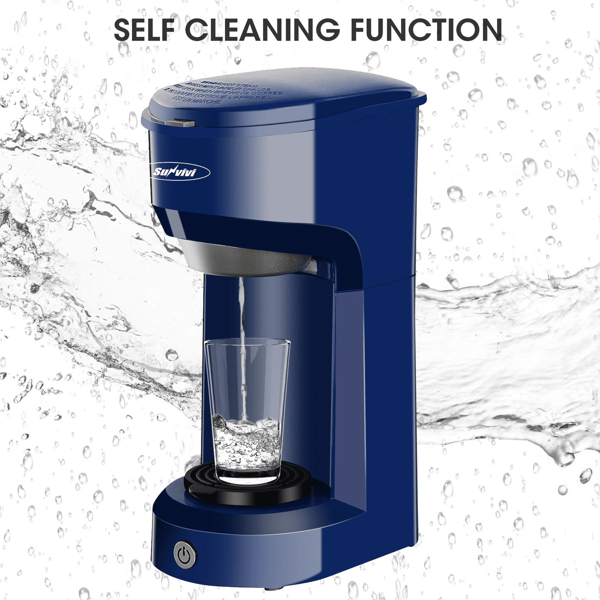 Single Serve Coffee Maker Coffee Brewer 6 to 14 oz With Permanent Filter, Compatible with Single Cup Pod & Ground Coffee, Red