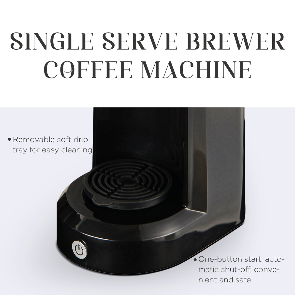 Single Serve Coffee Maker Coffee Brewer 6 to 14 oz With Permanent Filter, Compatible with Single Cup Pod & Ground Coffee, Red