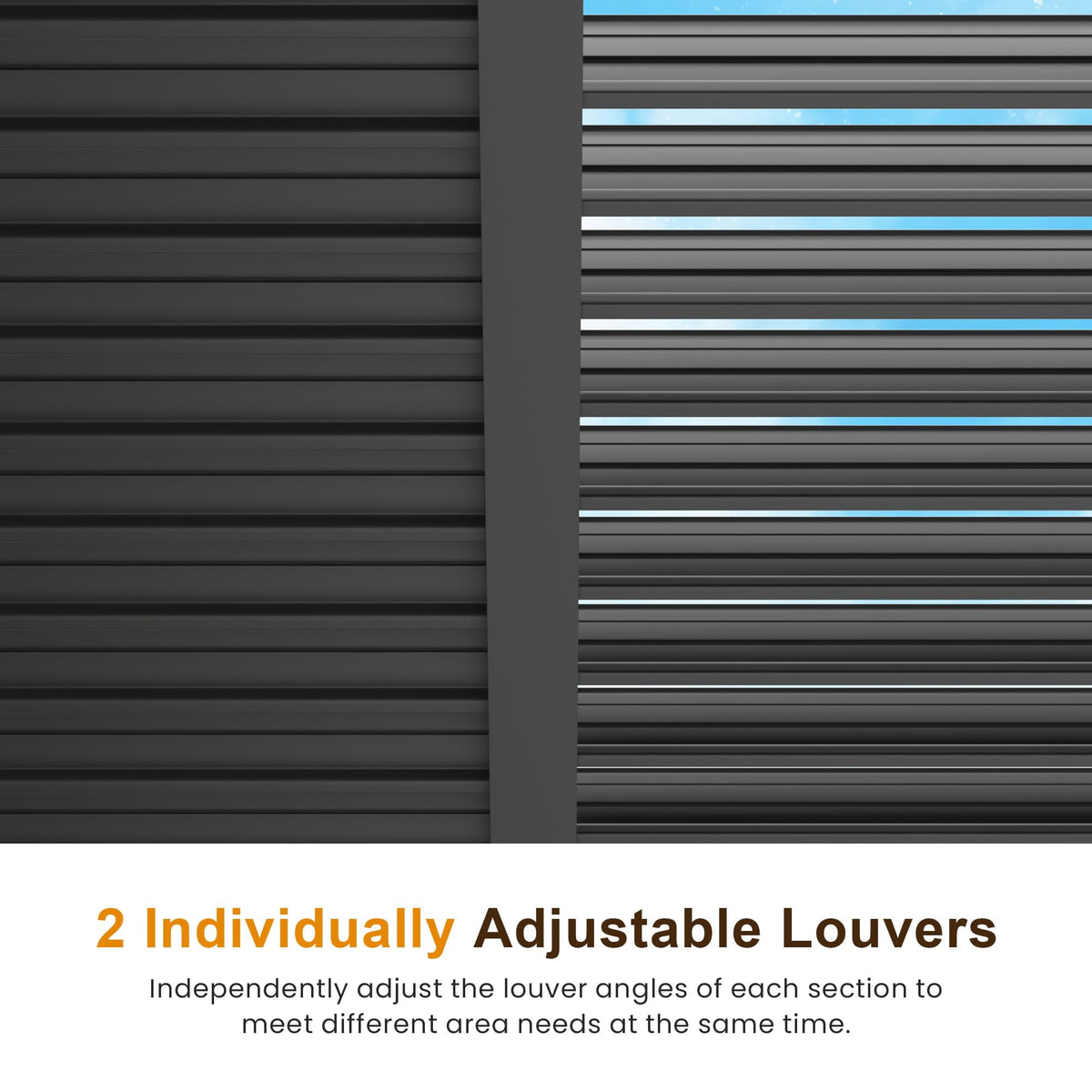 RoyalCraft 10'x12' Adjustable Louvered Pergola, Metal Hardtop Pergola with Adjustable Roof for Patio, Heavy-Duty Aluminum Outdoor Pergola, Deck, Garden, Yard, Black