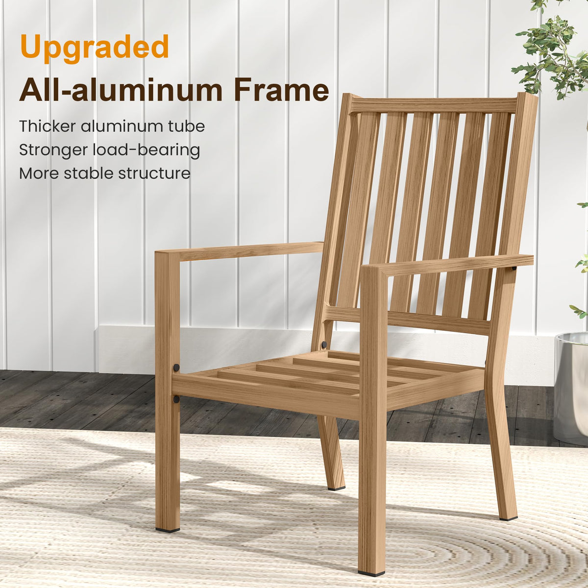 May in Color Aluminum 6 Pieces Patio Dining Sets, Outdoor Dining Table with 4 Chairs and Bench, Outdoor Patio Dining Furniture Set with Removable Cushion for Lawn, Garden, Backyard, Brown