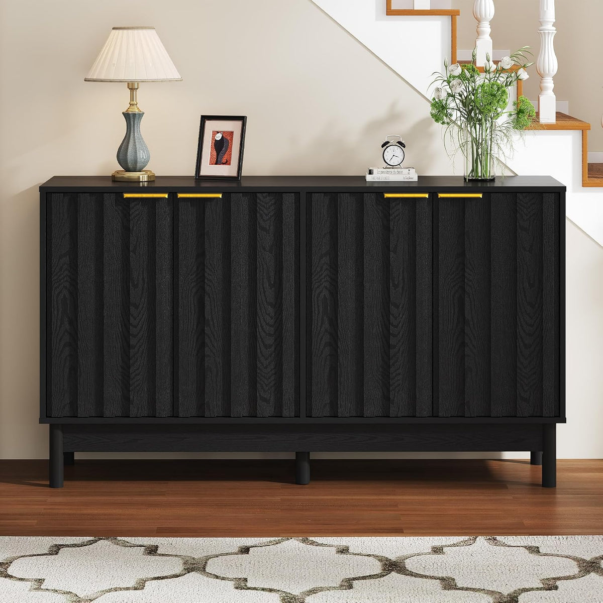 Royalcraft 50'' Buffet Cabinet with Storage, Fluted Sideboard with Doors and Adjustable Shelves, Wood Credenzas Console Table, Coffee Bar Cabinet for Kitchen, Dining Room, Living Room