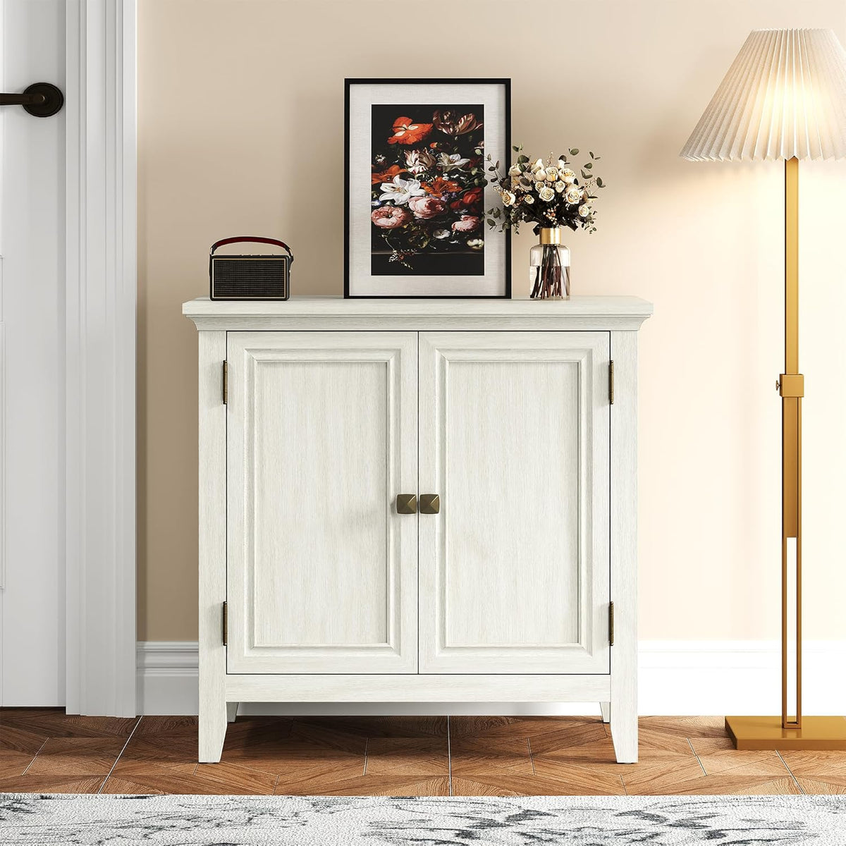 Royalcraft 2-Door Buffet Cabinet with Storage, Bohemian Sideboard with Adjustable Shelves, Wood Credenza Cabinet, Console Table for Bedroom, Living Room, Dining Room, Hallway