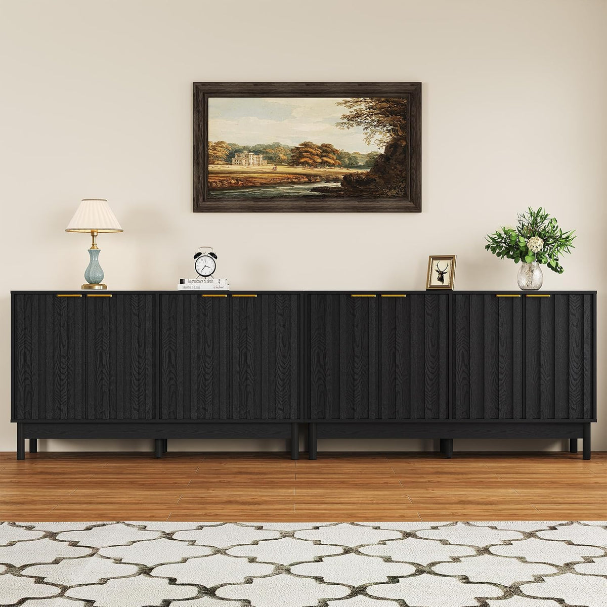 Royalcraft 50'' Buffet Cabinet with Storage, Fluted Sideboard with Doors and Adjustable Shelves, Wood Credenzas Console Table, Coffee Bar Cabinet for Kitchen, Dining Room, Living Room