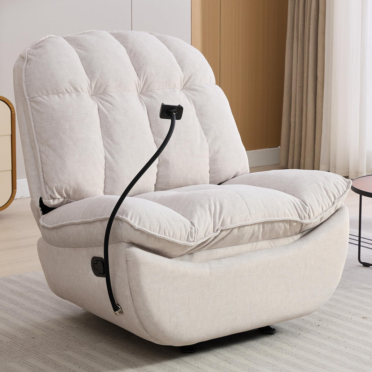 Oversized Rocker Recliner Chairs for Adults 400lbs, Rocking Recliner with Cell Phone Holder, Glider Rocker, Wide Large Single Recliner Sofa for Living Room Theater Seating