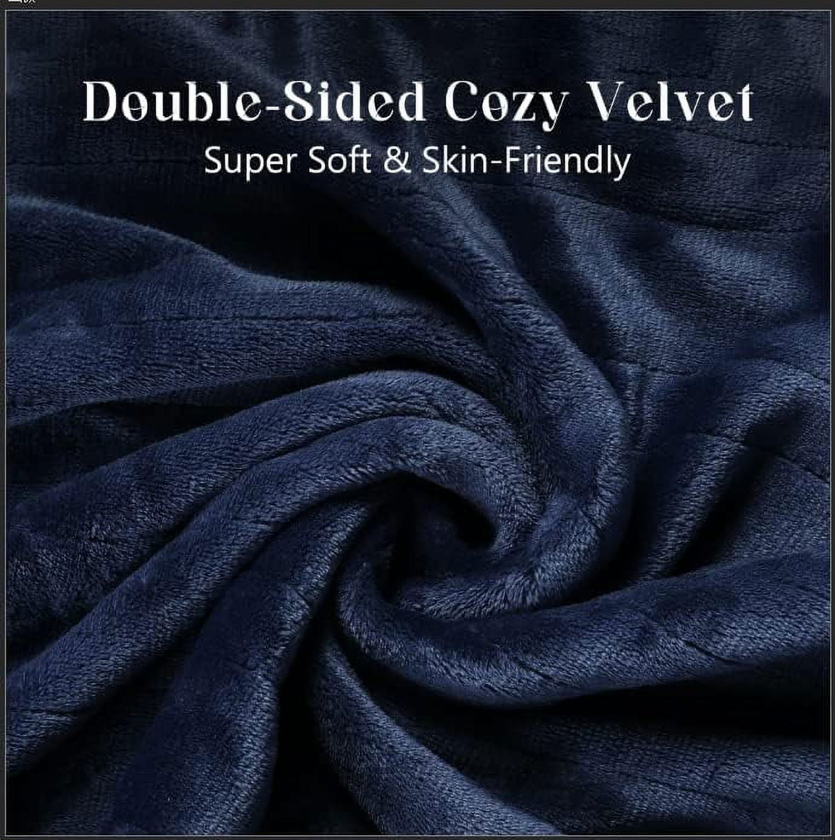 Royalcraft Heated Blanket Queen Size, Heating Electric Throw Blanket Dual Control, Soft Velvet, 10 Heat Settings, 12 Hours Auto Off, Blue