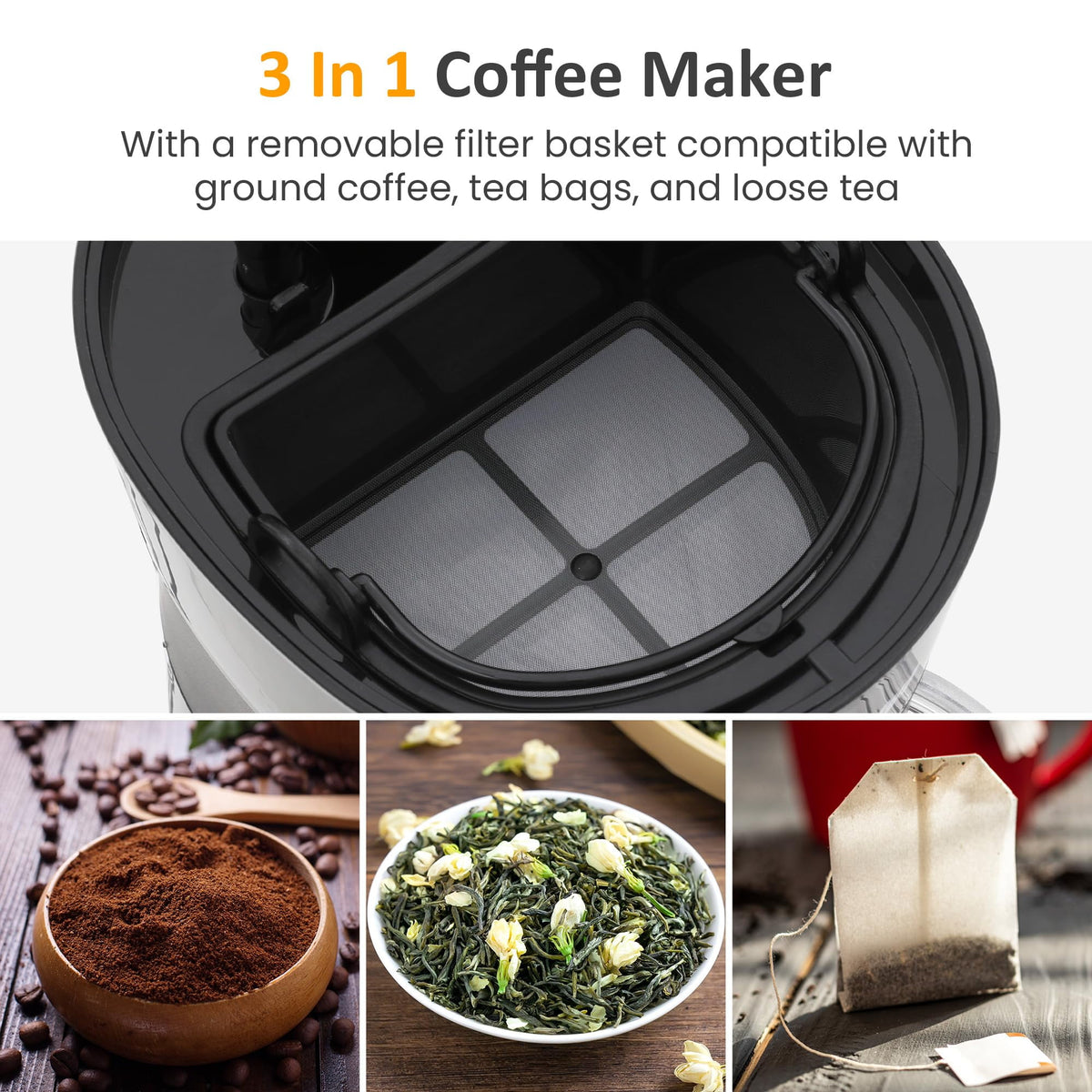 Royalcraft 20 Oz Iced Coffee Maker for Ground Coffee, Cold Brew Tea Maker with Reusable Coffee Filter and Insulated Pitcher, Single Serve Machine for Home, Strength Control for Flavor, Black