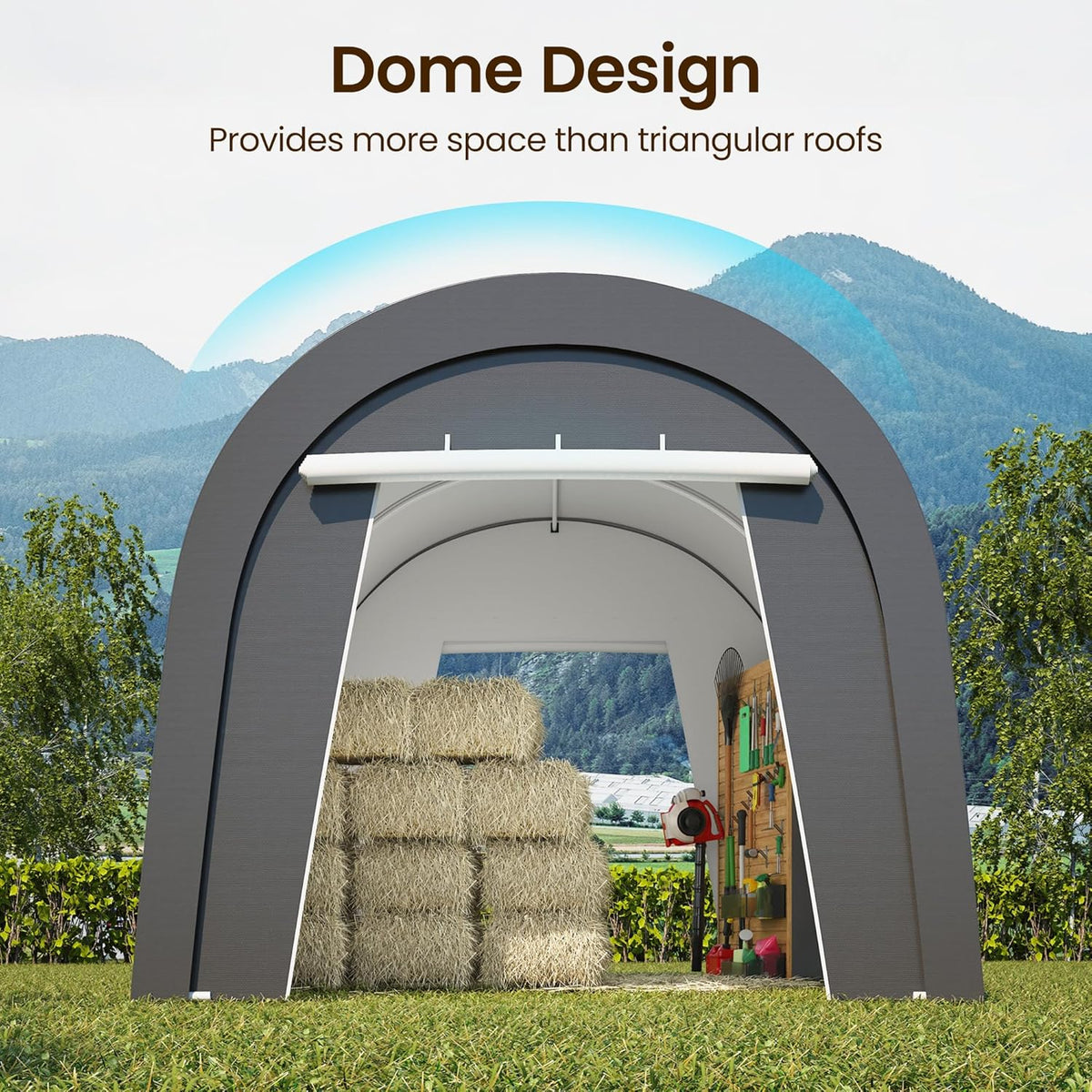 Wisteria Lane Heavy Duty Carport with 4 Cloth Bags, All-Weather Car Canopy with 2 Roll-up Doors, Portable Garage Storage Shelter Shed for Cars, Truck, or Garden Tools