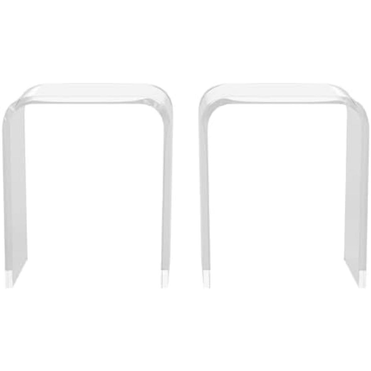 CozyHome Acrylic End Table, Contemporary Square Nightstand and Side Table, Clear Lucite Coffee Table with Waterfall Edges for Small Living Room, Bathroom, Bedroom and Office£¬2 Pcs
